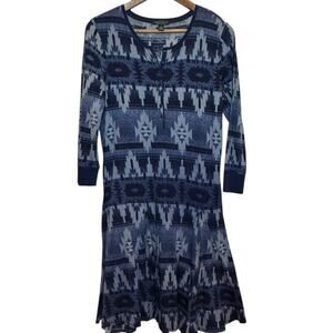 Lauren Jeans Co Southwestern Aztec Henley Neckline 100% Cotton Jersey Dress